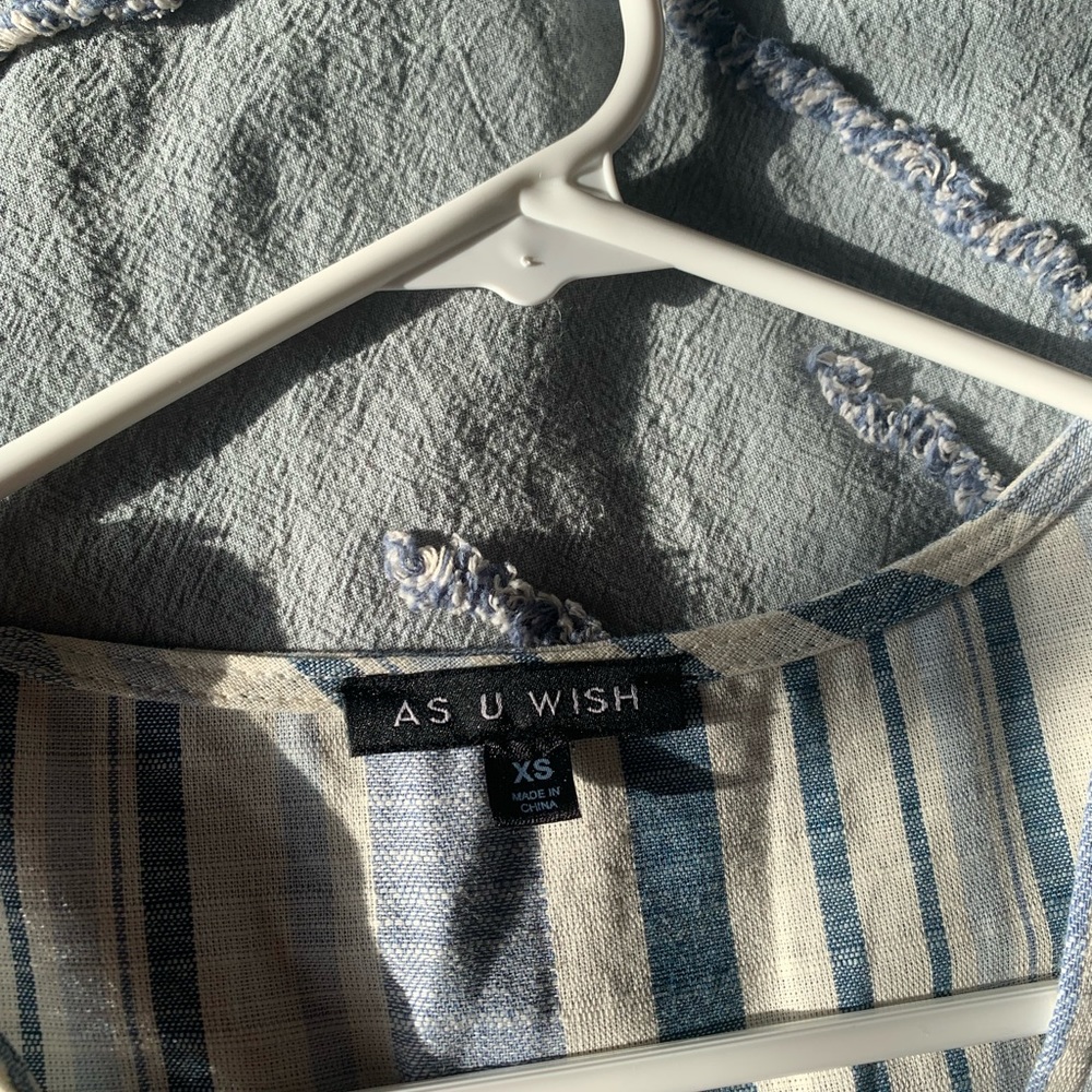 Blue and white dress